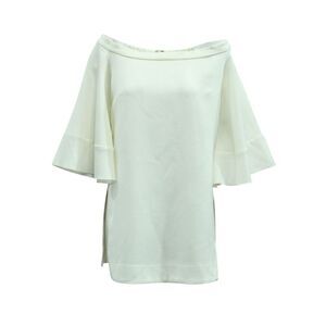 Ellery Elize Off-The-Shoulder Bell Sleeve Top in White Cotton